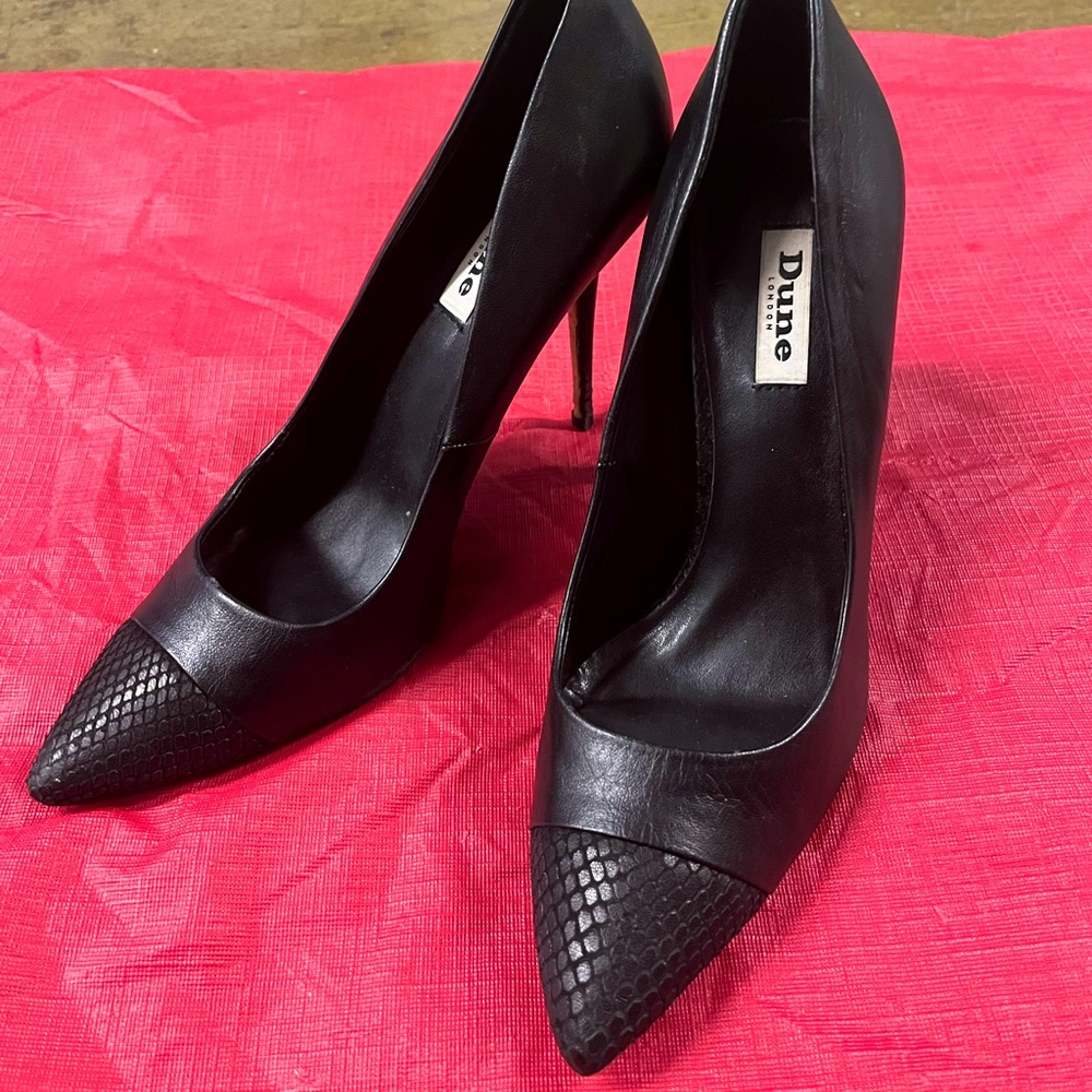 Dune London Pointed Toe Heels with Reptile Embossing